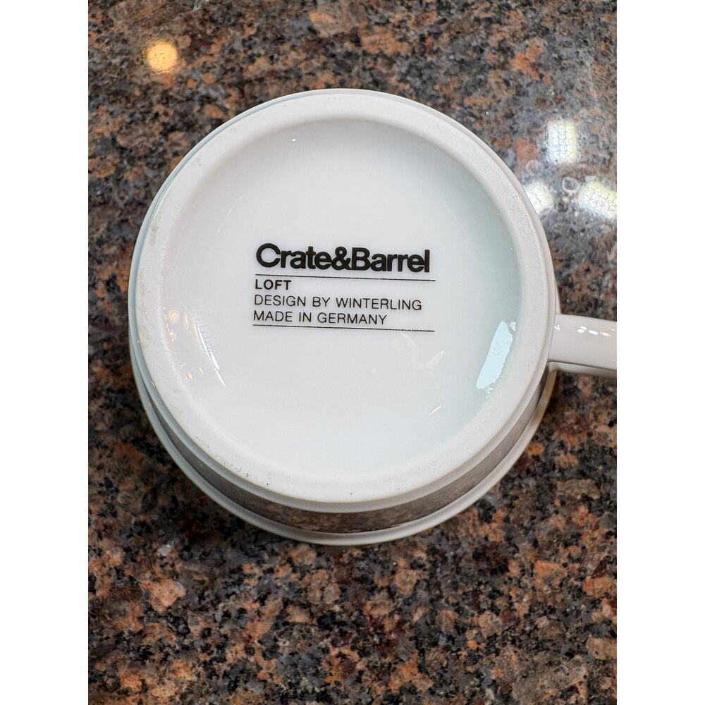 Crate & Barrel LOFT Design by Winterling-Germany White Handled Bowl/Mug Set of 4 - Picture 3 of 9